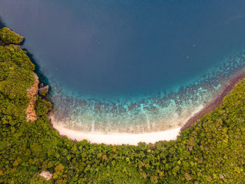 High angle view of beach