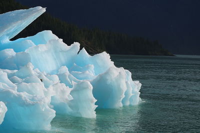 Scenic view of frozen lake against sky