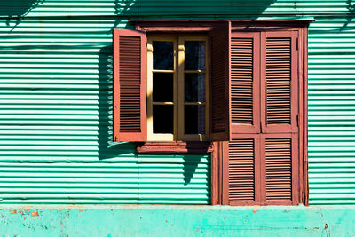 Open window of house during sunny day