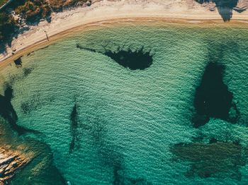 High angle view of beach