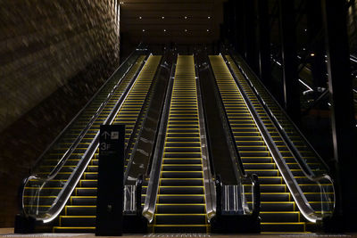 Low angle view of escalator