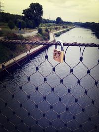 Chainlink fence against sky