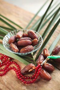 Close-up of food on table