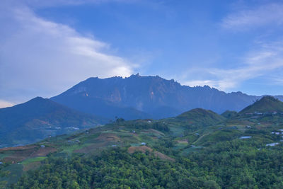 Scenic view of mountains against sky