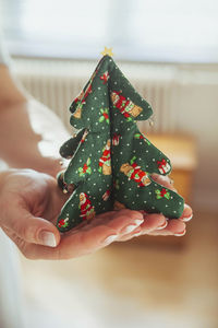 Fabric toy christmas tree