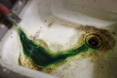 High angle view of bread in container