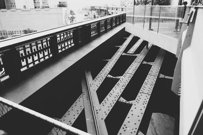 Close-up of bridge railing