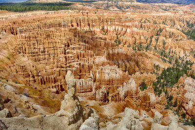 High angle view of rock formations