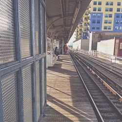 Railroad tracks in city