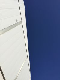 Low angle view of building against clear blue sky