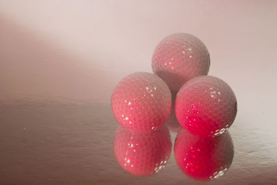 High angle view of strawberries on table