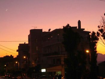 Buildings at sunset