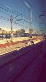 Railroad tracks against sky