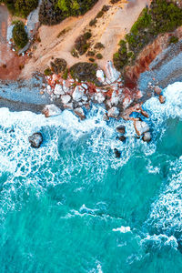 High angle view of sea