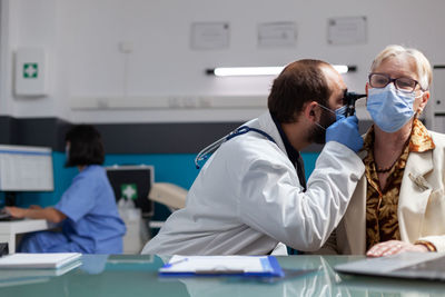 Young woman working at clinic