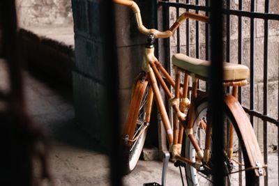 Bicycle by railing