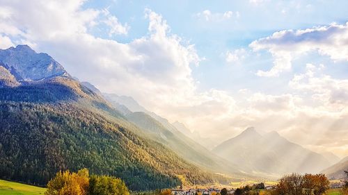 Scenic view of mountains against sky