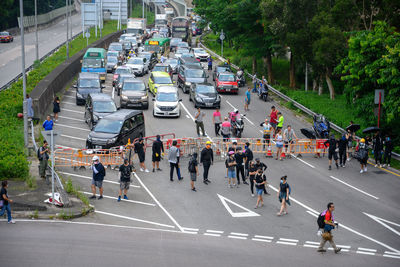 People on road