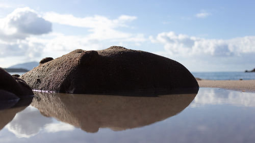 Reflection of sky in sea water