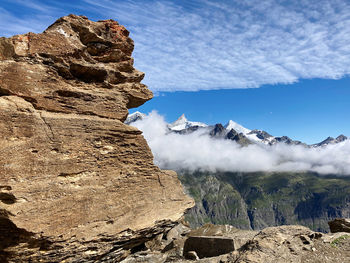 Scenic view of rock formations against sky