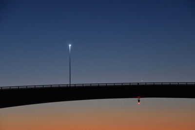 Low angle view of bridge against clear sky