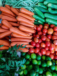 Vegetables for sale at market stall