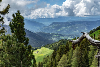 Panoramic view of landscape and mountains against sky