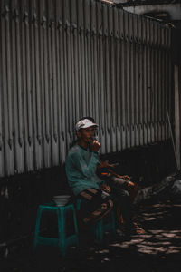 Man sitting on seat