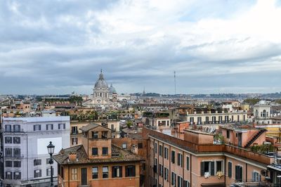 City against cloudy sky