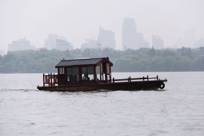 View of river with buildings in background