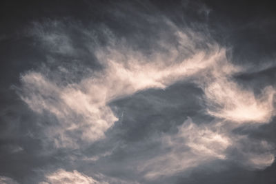 Low angle view of storm clouds in sky