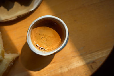 Close-up of coffee on table