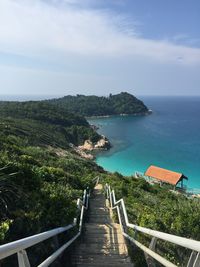 High angle view of sea against sky