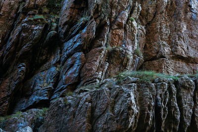 Low angle view of rock formation