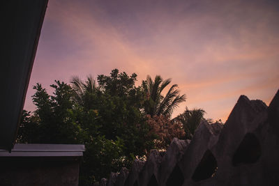 Silhouette palm trees against sky during sunset