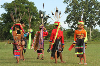 Portrait of people in traditional clothing