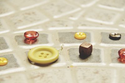 High angle view of food on table