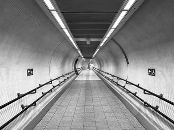 View of empty subway tunnel