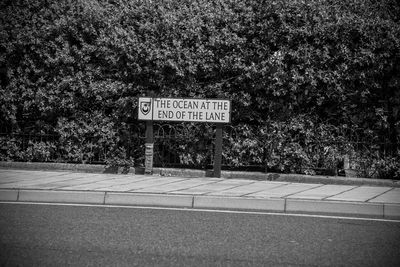 Information sign on road