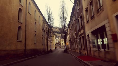 Empty road in city