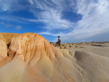 Scenic view of desert against sky