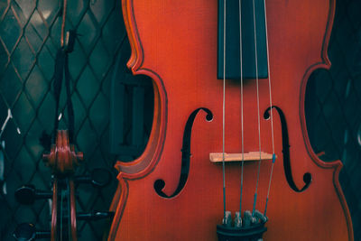 Close-up of violin