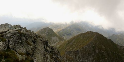 Panoramic view of mountains against sky