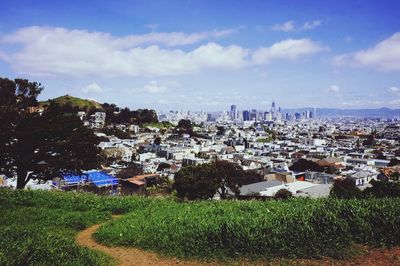 Scenic view of trees against sky