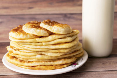 Close-up of breakfast on table