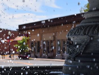 Water splashing at fountain