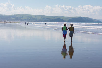 Tourists on beach