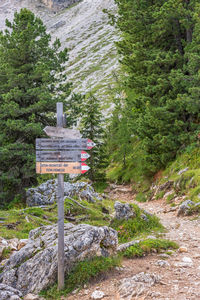 View of cross on rock