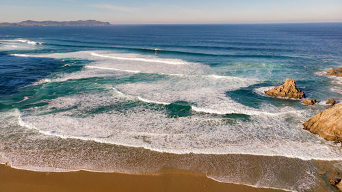 Scenic view of beach against sky