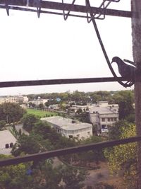 High angle view of townscape against sky